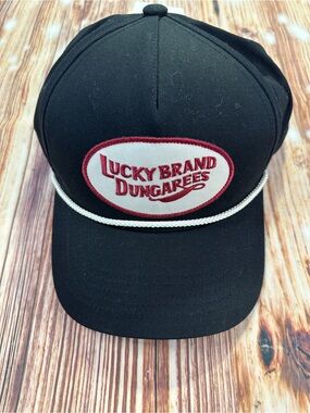 NWT Lucky Brand  Black Trucker Hat with Red Patch Men’s